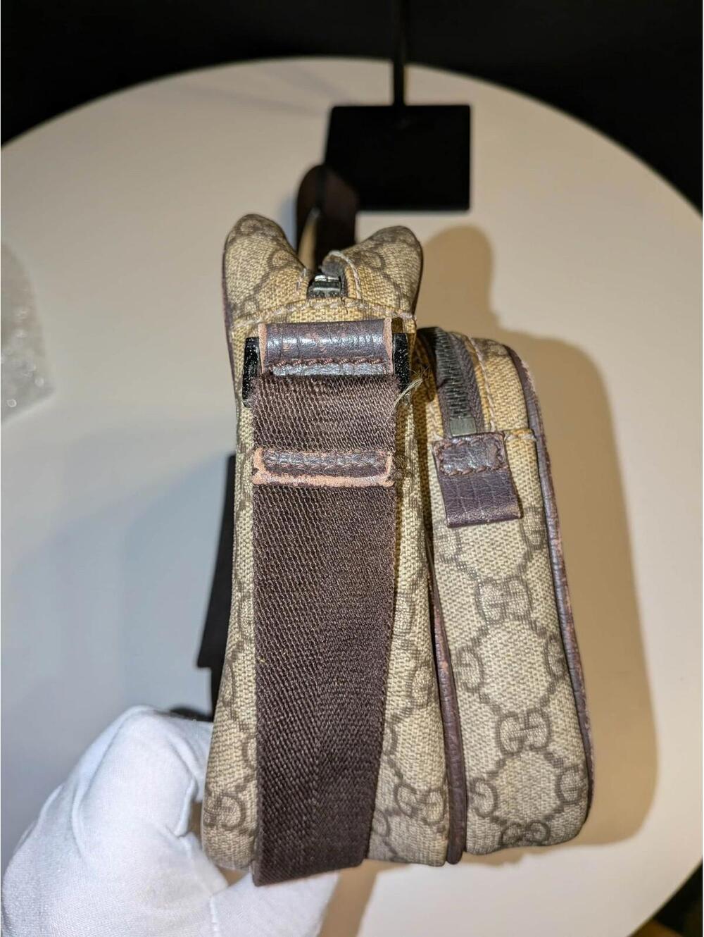 Usa Seller! Authentic! Gucci GG Supreme Canvas Shoulder Bag Brown Medium Women - Picture 6 of 9